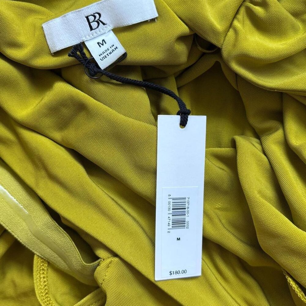 Banana republic asymmetric maxi dress jersey knit draped green size Medium NEW - Picture 7 of 8
